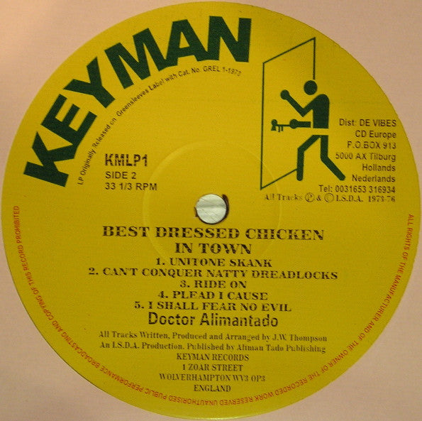 Dr. Alimantado : Best Dressed Chicken In Town (LP, Album, RE)