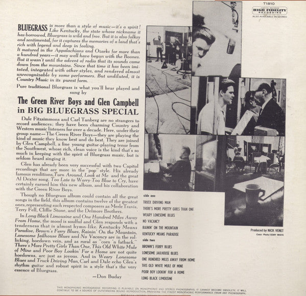 The Green River Boys & Glen Campbell : Big Bluegrass Special (LP, Album, Mono, Scr)