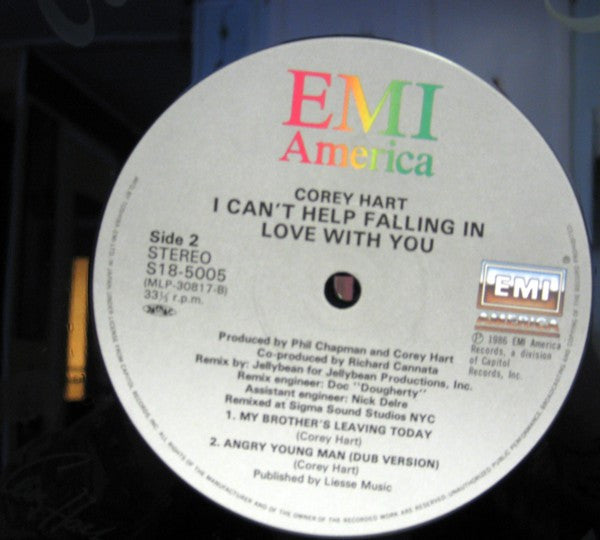 Corey Hart : I Can't Help Falling In Love With You (12", Maxi, Etch, Ltd)