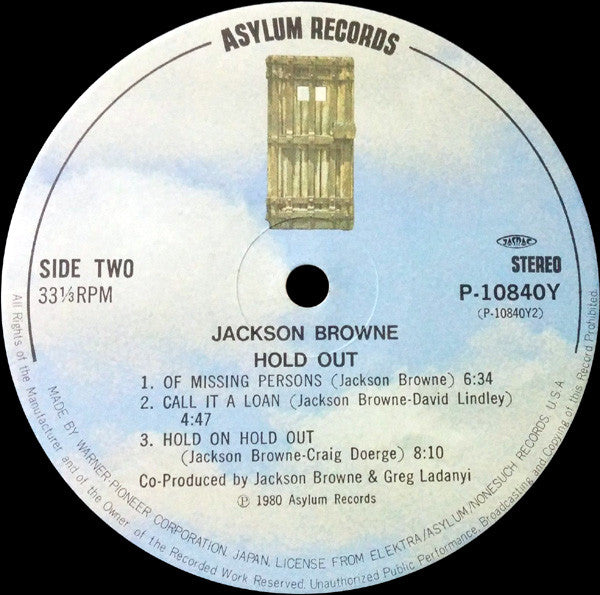 Jackson Browne : Hold Out (LP, Album)