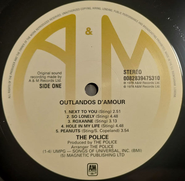 The Police : Outlandos D'Amour (LP, Album, RE, 180)