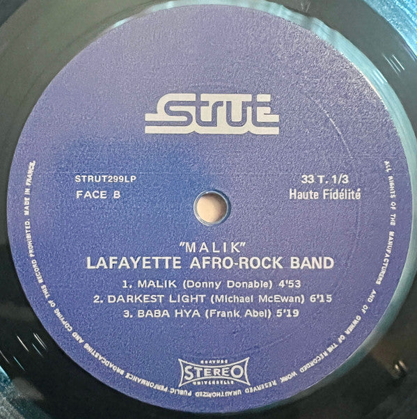 Lafayette Afro Rock Band : Malik (LP, Album, RE, Tra)