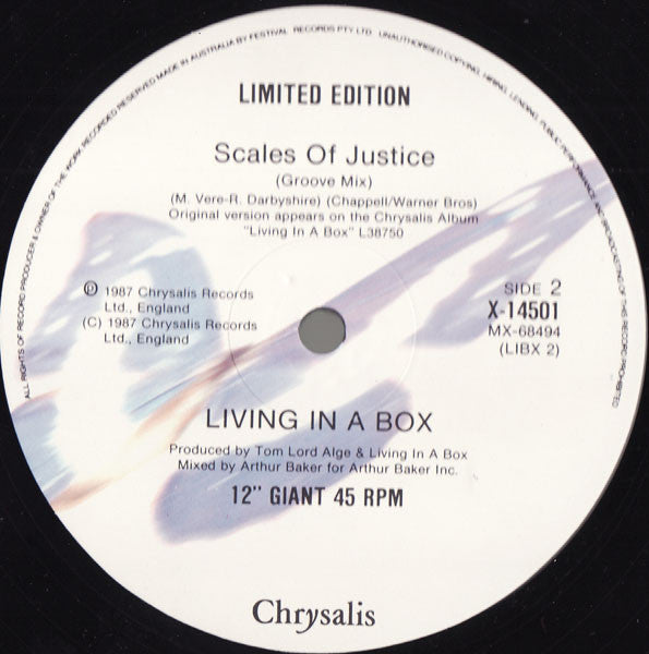 Living In A Box : Scales Of Justice (12", Single, Ltd)