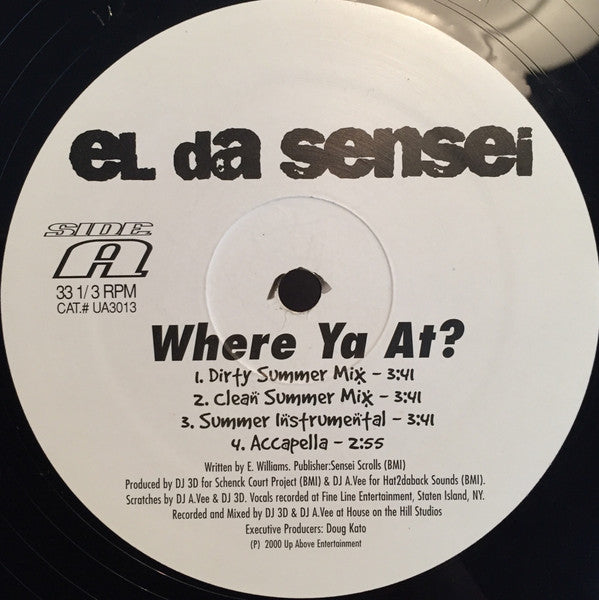 El Da Sensei : Where Ya At? (12", Single)