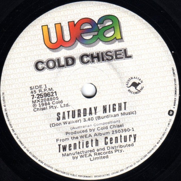 Cold Chisel : Saturday Night (7", Single)