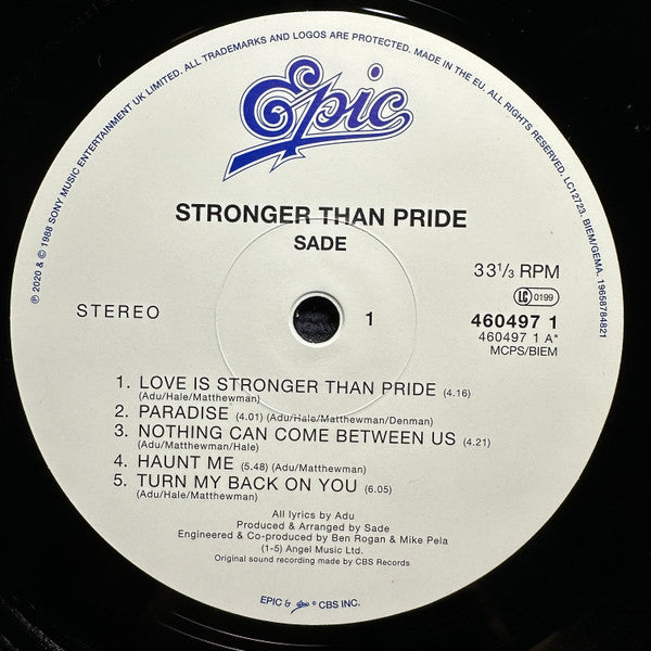 Sade : Stronger Than Pride (LP, Album, RE, Hal)