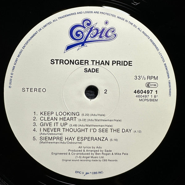 Sade : Stronger Than Pride (LP, Album, RE, Hal)