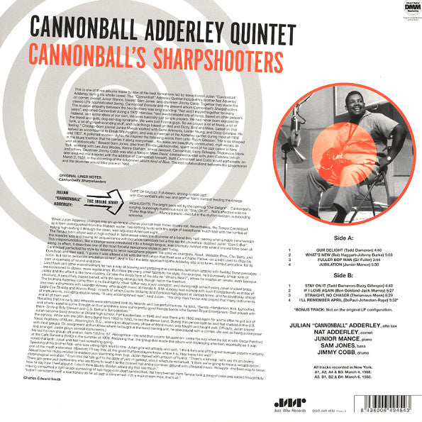 Julian "Cannonball" Adderley* : Cannonball's Sharpshooters (LP, Album, Ltd, RE, 180)