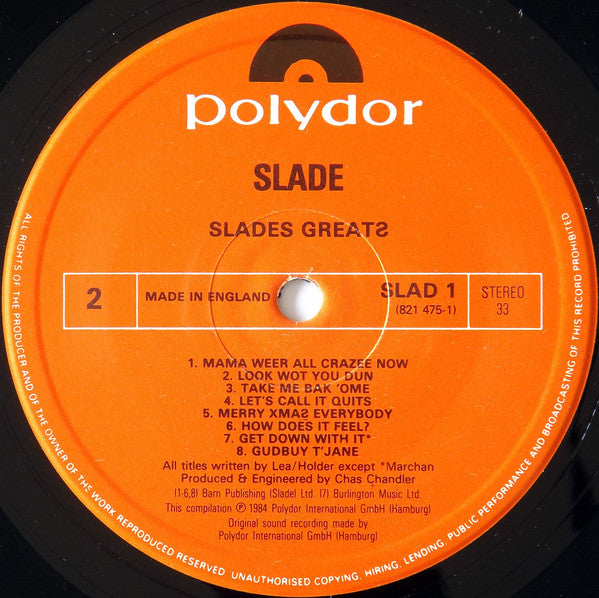 Slade : Slades Greats (LP, Comp)