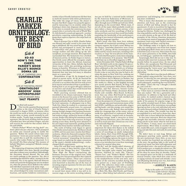 Charlie Parker : Ornithology: The Best Of Bird (LP, Comp, Mono, 180)