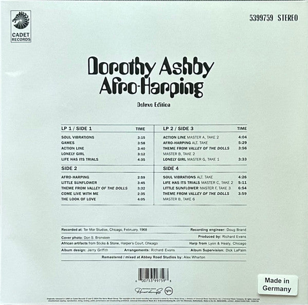 Dorothy Ashby : Afro-Harping (LP, Album, RE + LP + Dlx, RM)