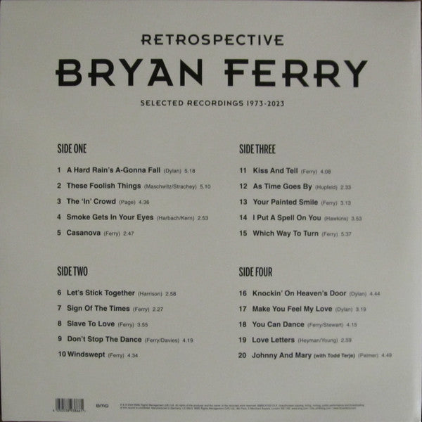 Bryan Ferry : Retrospective (Selected Recordings 1973-2023) (2xLP, Comp, RM, Hea)