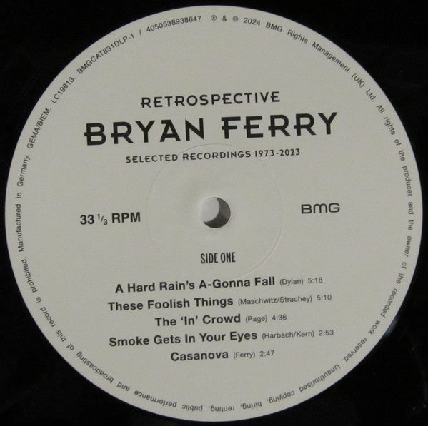 Bryan Ferry : Retrospective (Selected Recordings 1973-2023) (2xLP, Comp, RM, Hea)