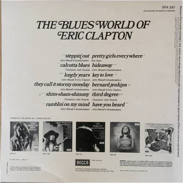 Various : The Blues World Of Eric Clapton (LP, Comp)