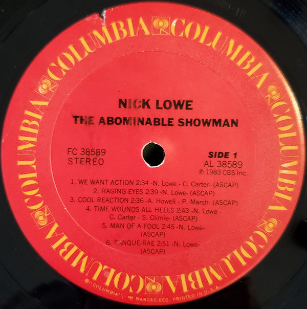 Nick Lowe : The Abominable Showman (LP, Album, Pit)