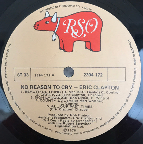 Eric Clapton : No Reason To Cry (LP, Album)