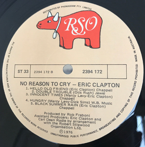 Eric Clapton : No Reason To Cry (LP, Album)