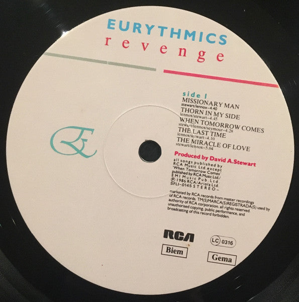 Eurythmics : Revenge (LP, Album)