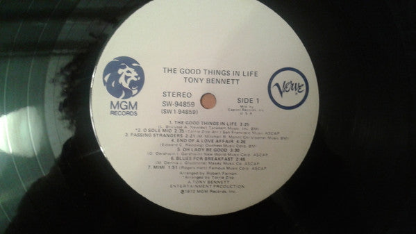 Tony Bennett : The Good Things In Life (LP, Album, Club, Cap)