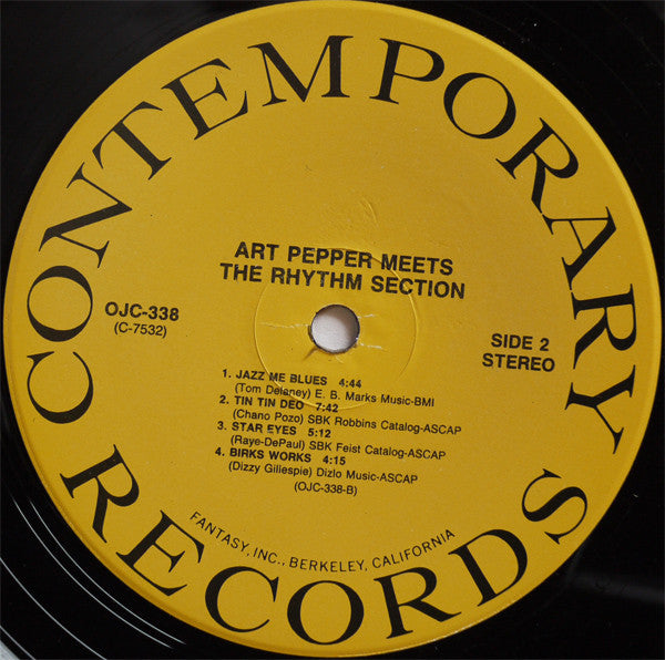 Art Pepper : Art Pepper Meets The Rhythm Section (LP, Album, RE, RM)