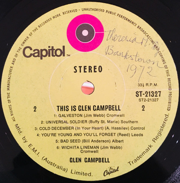 Glen Campbell : This Is Glen Campbell (LP, Comp)