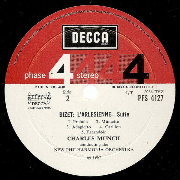 New Philharmonia Orchestra, Charles Munch, Georges Bizet : Carmen & L'Arlésienne Suites (LP, Comp)