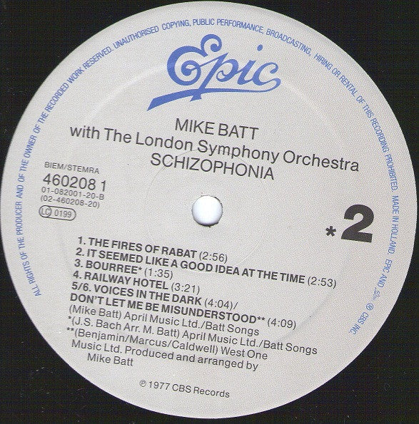 Mike Batt With London Symphony Orchestra : Schizophonia (LP, Album, RE, Gre)