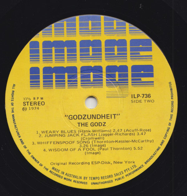 The Godz : Godzundheit (LP, Album)