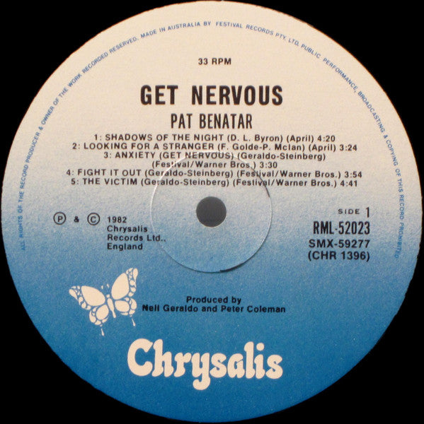 Pat Benatar : Get Nervous (LP, Album)