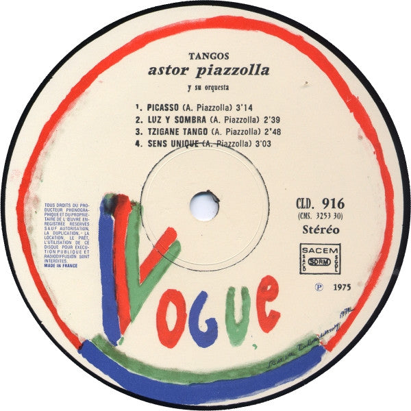 Astor Piazzolla Y Su Orquesta* : Tangos (LP, Album, RE)