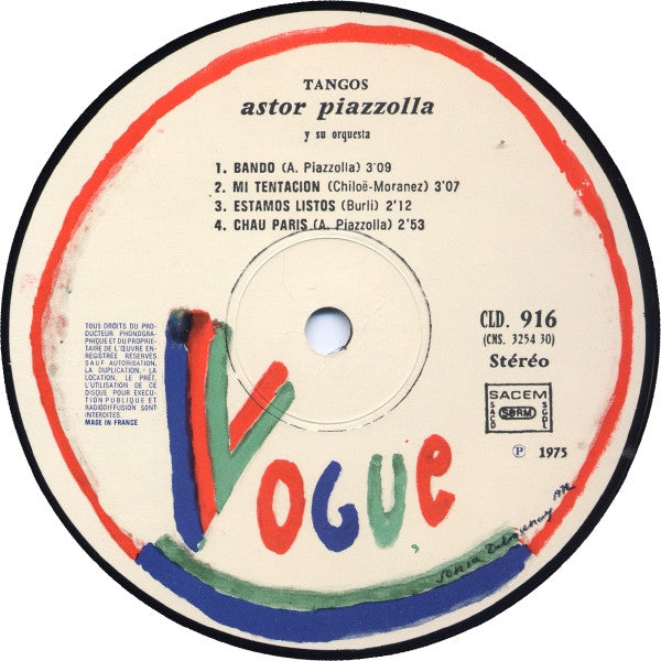 Astor Piazzolla Y Su Orquesta* : Tangos (LP, Album, RE)