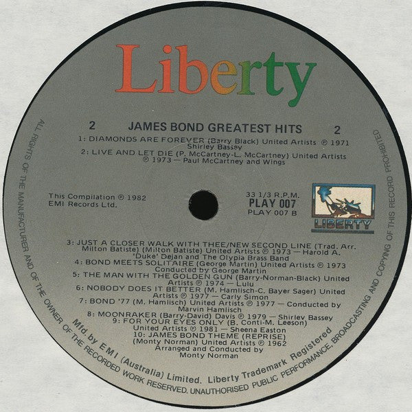 Various : James Bond Greatest Hits (LP, Comp)