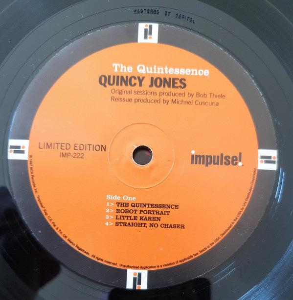 Quincy Jones And His Orchestra : The Quintessence (LP, Album, Ltd, RE, RM, 180)