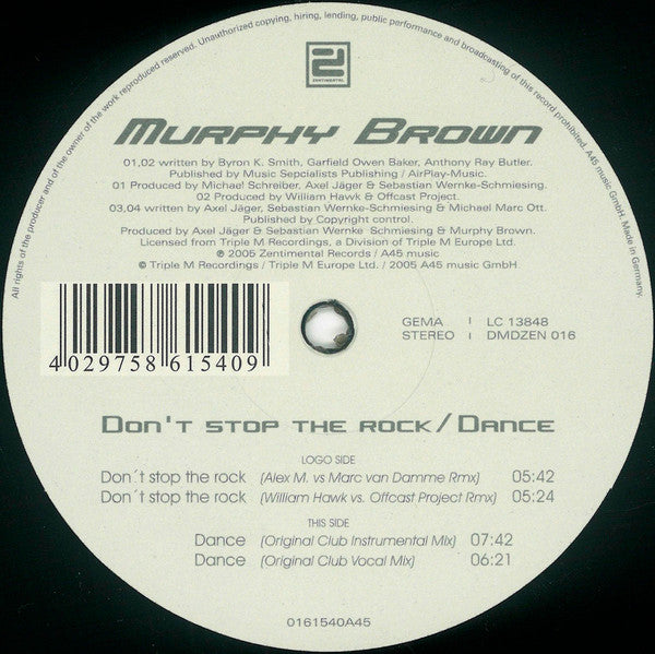 Murphy Brown : Don't Stop The Rock 2.5 (12")