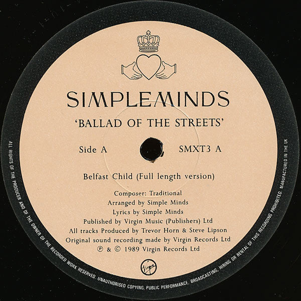 Simple Minds : Ballad Of The Streets (12", EP)