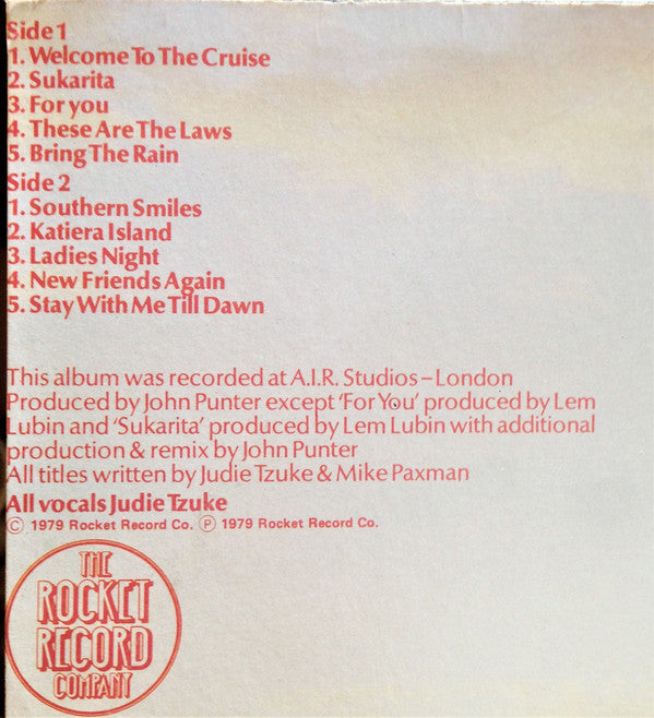 Judie Tzuke : Welcome To The Cruise (LP, Album)