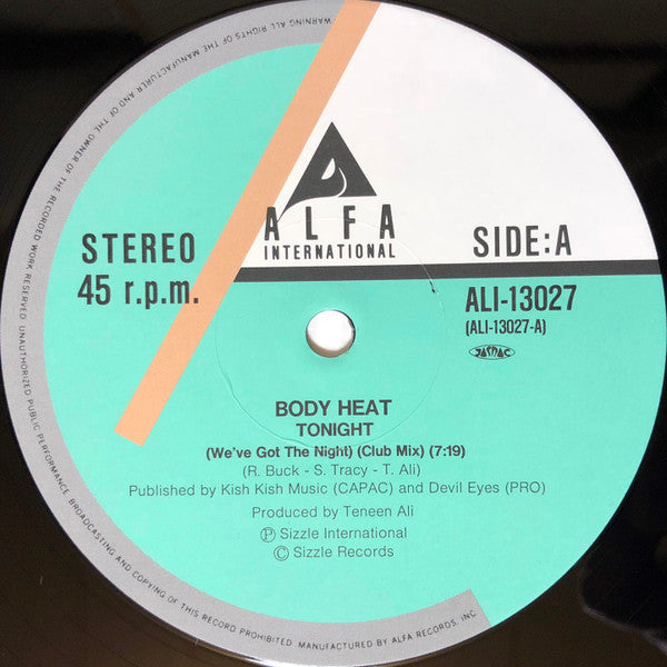 Body Heat (2) : Tonight (We've Got The Night) (12")