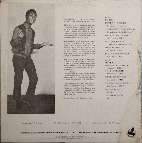 Ken Boothe : Mr Rock Steady (LP, Album, Mono, RE)