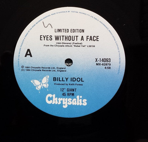 Billy Idol : Eyes Without A Face (12", Single, Ltd)