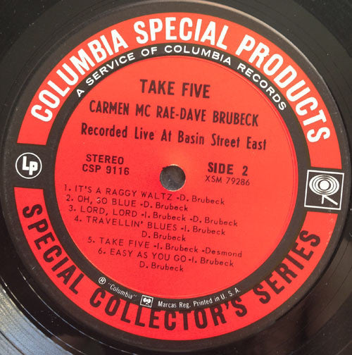 Carmen McRae - Dave Brubeck : Take Five (Recorded Live At Basin Street East) (LP, Album)