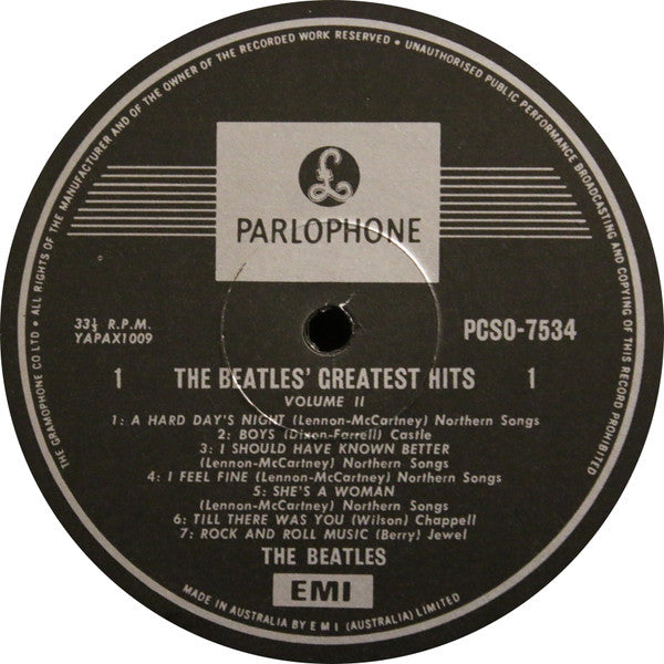 The Beatles : Greatest Hits Volume 2 (LP, Comp, RE, RP)