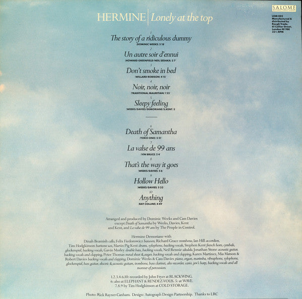 Hermine (3) : Lonely At The Top (LP, Album)