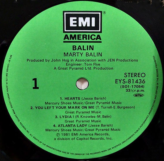 Marty Balin = Marty Balin : Balin = 恋人たち (LP, Album)