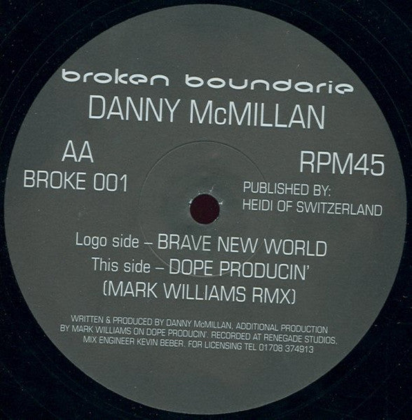 Danny McMillan : Brave New World (12")