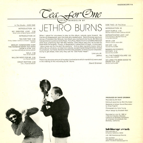 Jethro Burns : Tea For One (LP, Album)