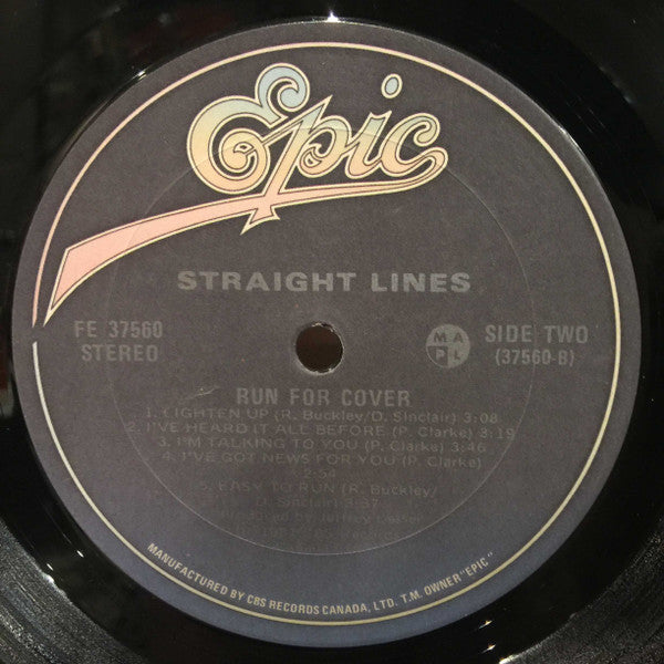 Straight Lines : Run For Cover (LP, Album)