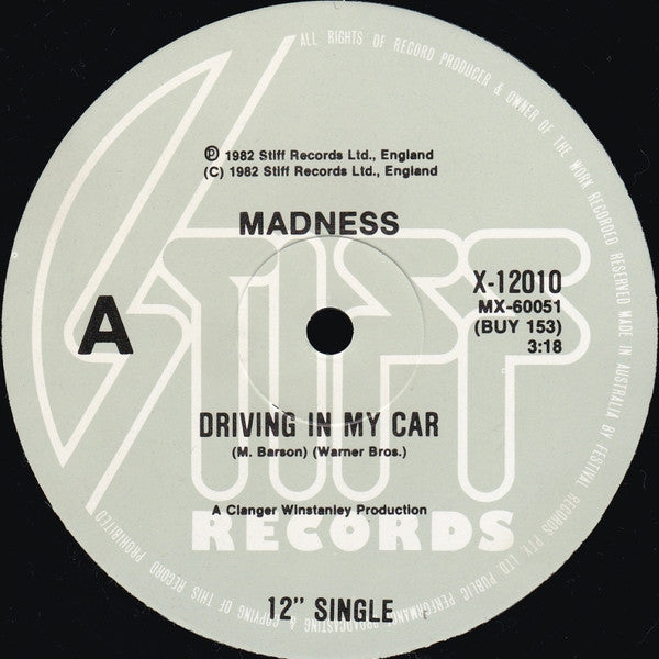 Madness : Driving In My Car (12", Single, Ltd)