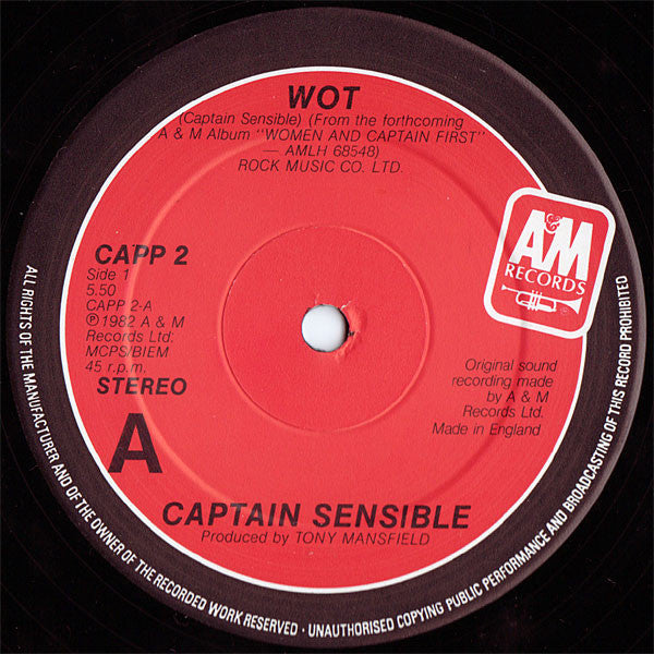 Captain Sensible : Wot! (12", Single)