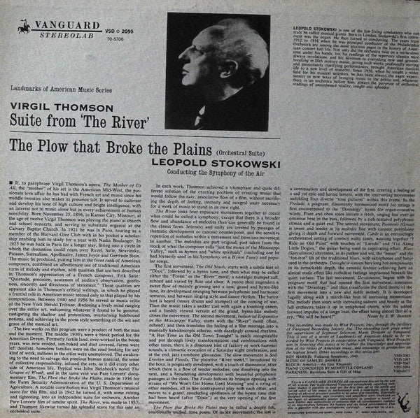 Virgil Thomson - Leopold Stokowski Conducting The Symphony Of The Air : The Plow That Broke The Plains / Suite From 'The River' (LP, Album)