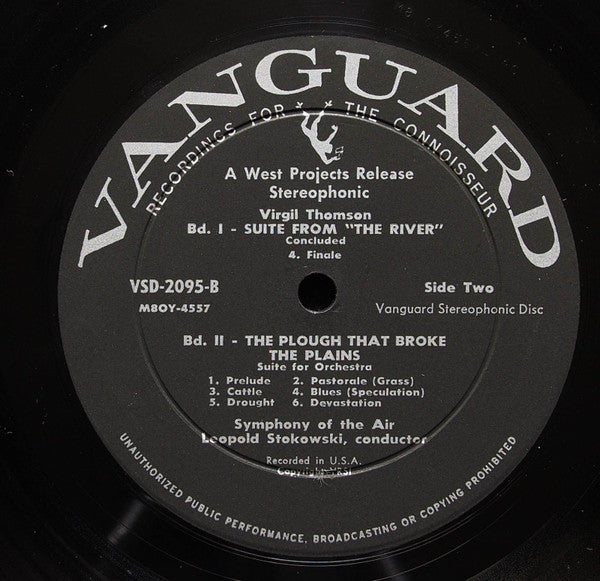 Virgil Thomson - Leopold Stokowski Conducting The Symphony Of The Air : The Plow That Broke The Plains / Suite From 'The River' (LP, Album)